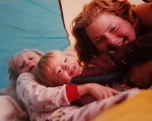 girls in tent